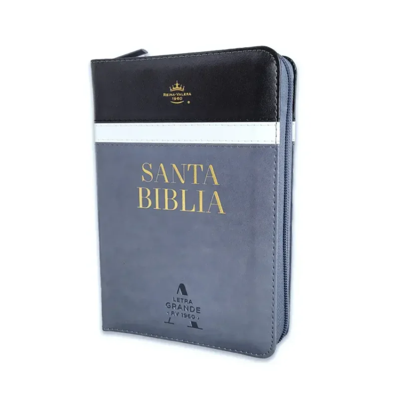 Biblia RVR - Diseño tricolor Negro/Blanco/Gris
