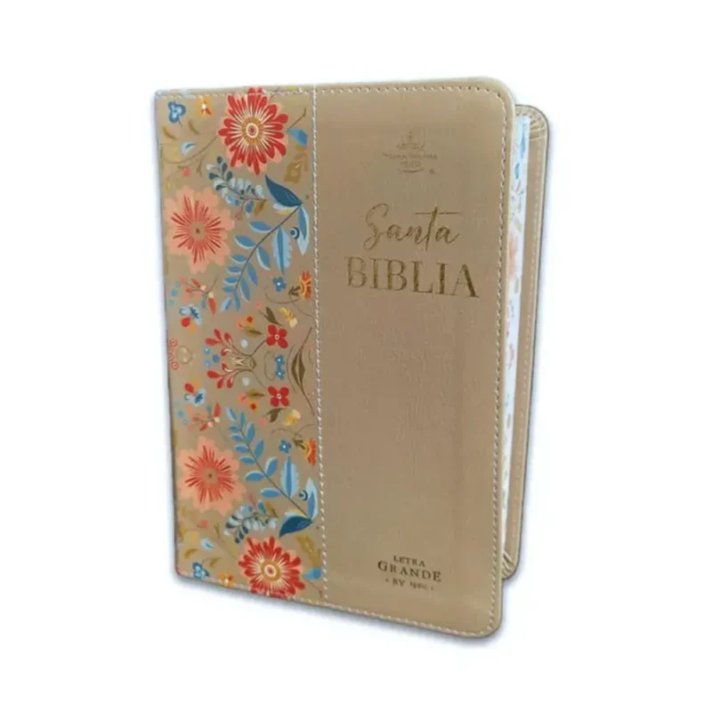Biblia RVR - Flores crema