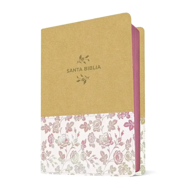 Biblia NTV Letra Grande – Imitación Crema flores