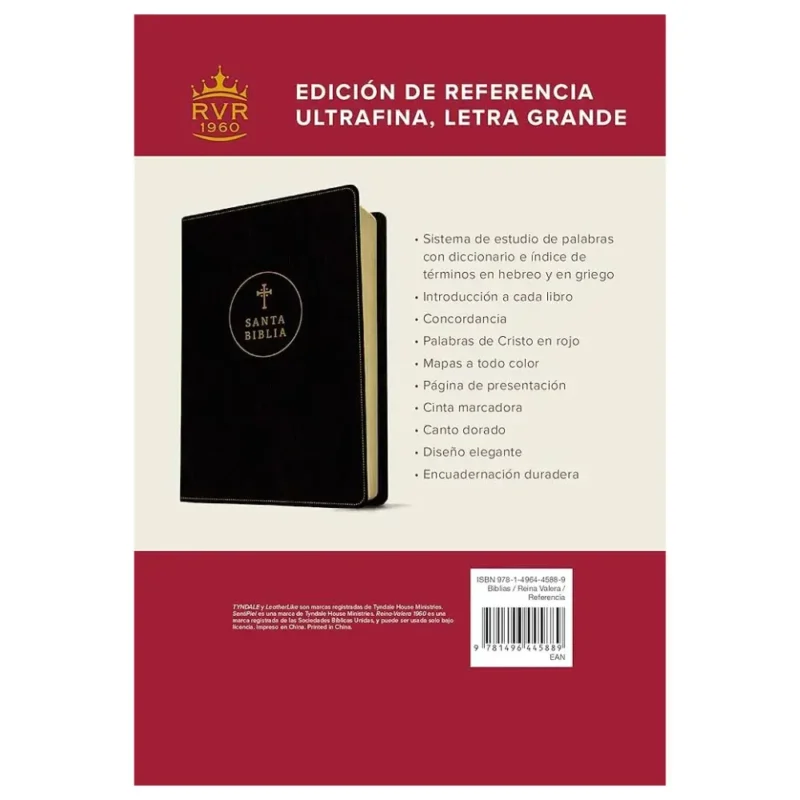 Biblia RVR Ultrafina – Negra símil piel 2