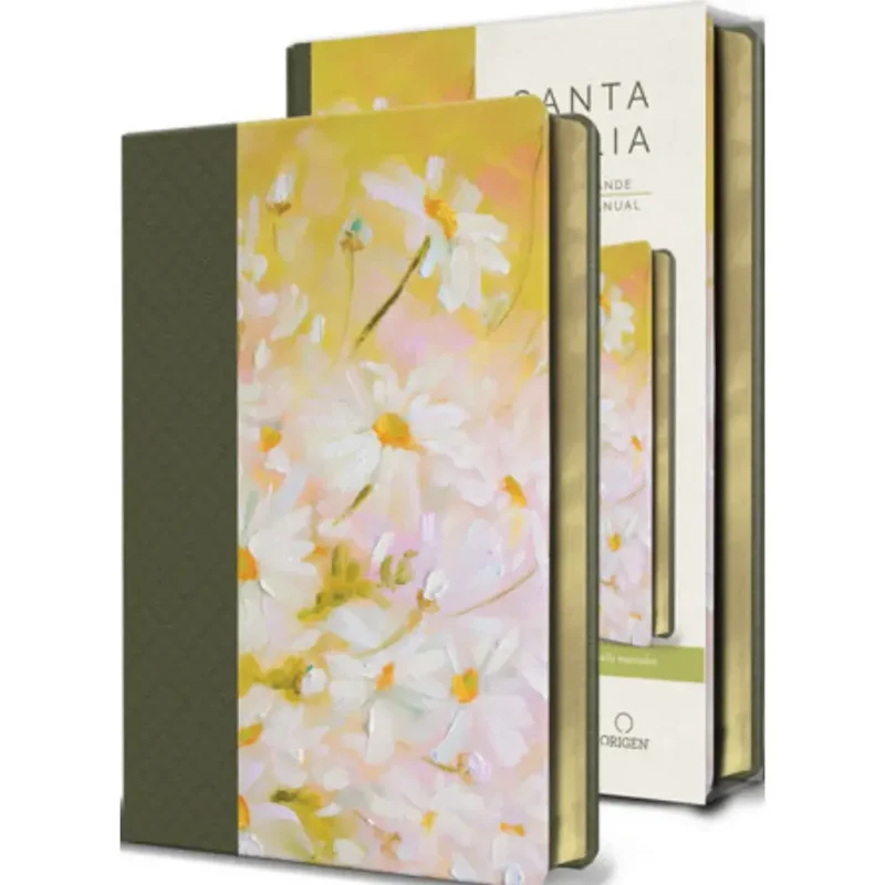 Biblia RVR diseño floral - Símil piel verde