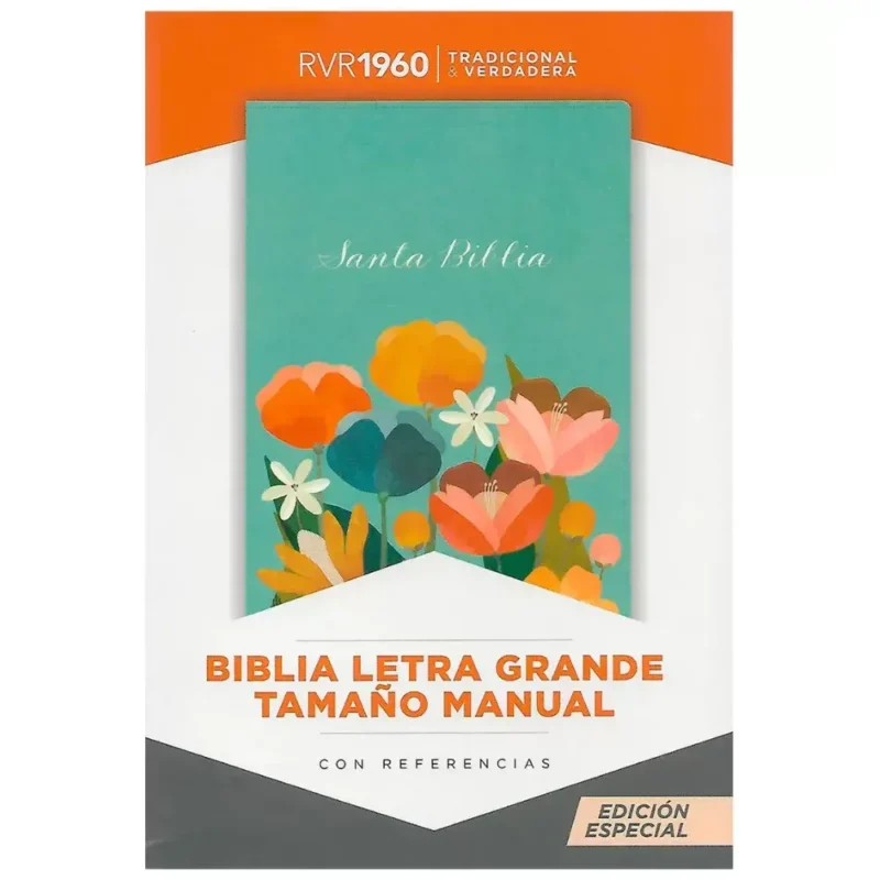 Biblia Letra Grande RVR 1960 Tamaño Manual – Aqua Flores